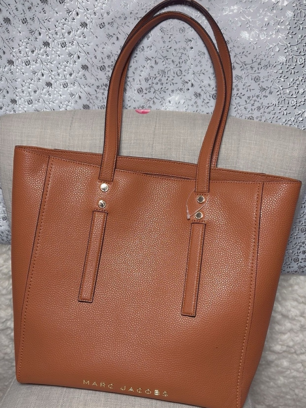 Marc Jacobs Cognac Pebbled Leather Tote